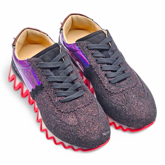 Christian Louboutin Loubishark Glitter Iridescent Sneakers - EU 42 / US 9 NWOB